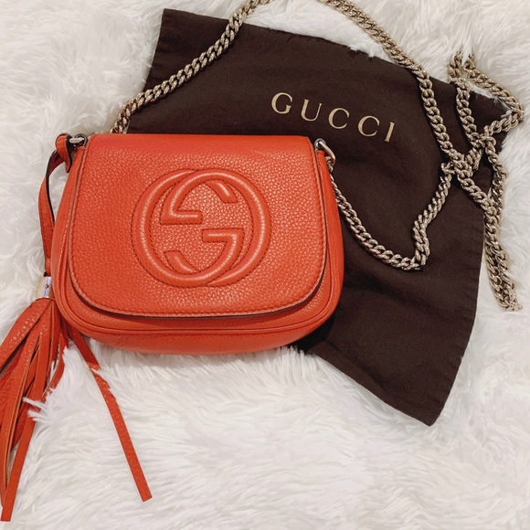 Gucci Handbags - Gucci Soho orange chain crossbody